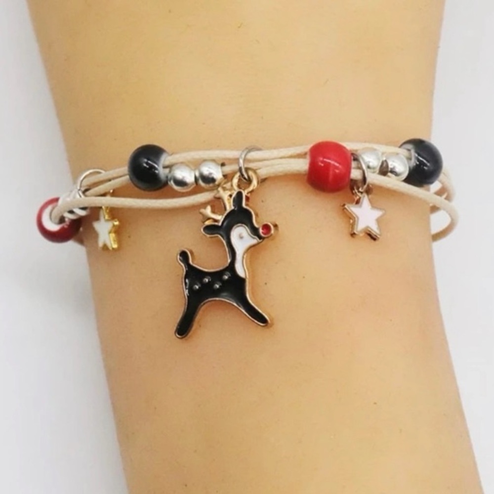 Christmas Reindeer Beaded Bracelet